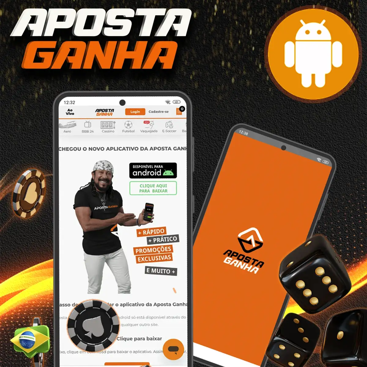 Aplicativo prático para Android da casa de apostas Aposta Ganha no Brasil