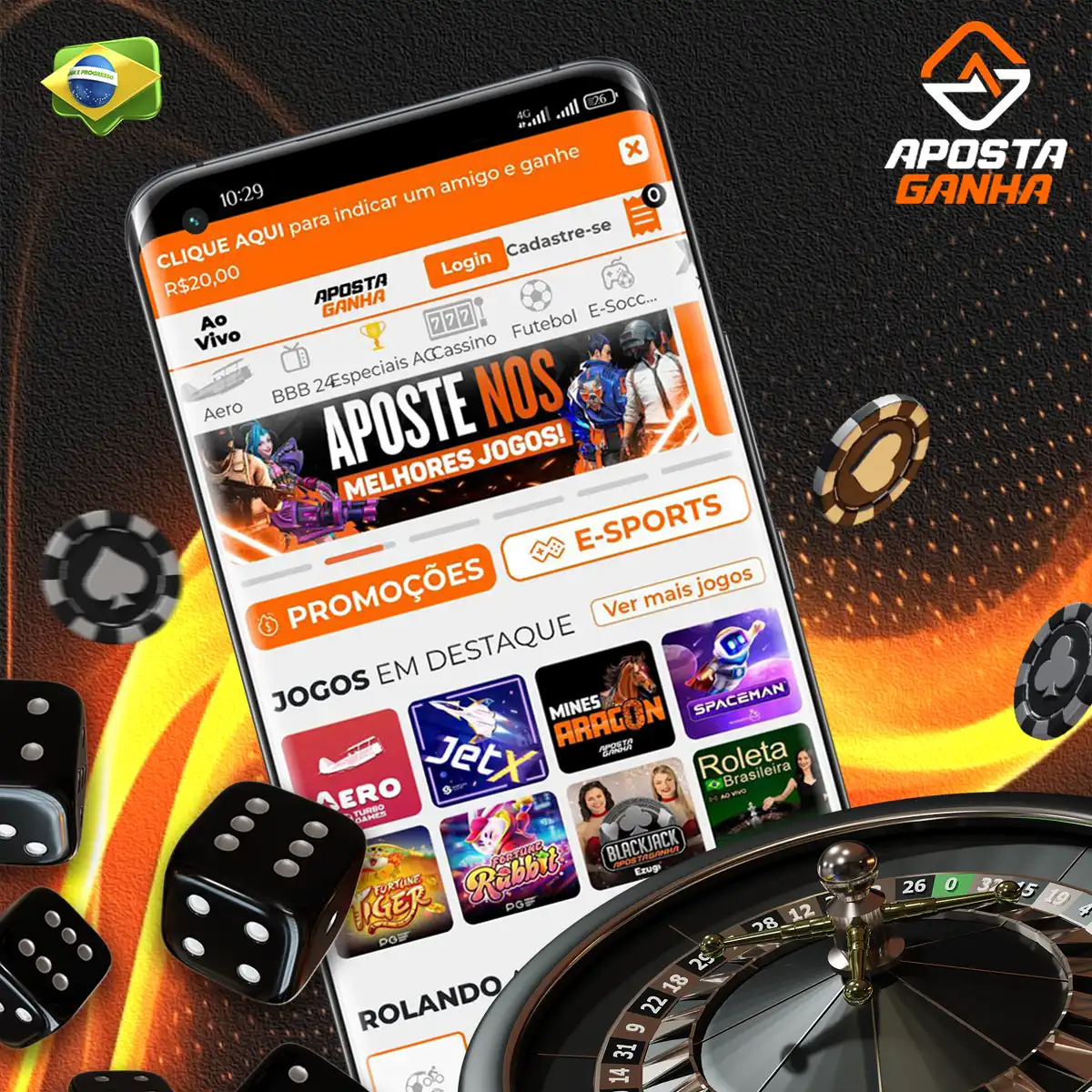Revisão do site de apostas no aplicativo do cassino Aposta Gahna no Brasil