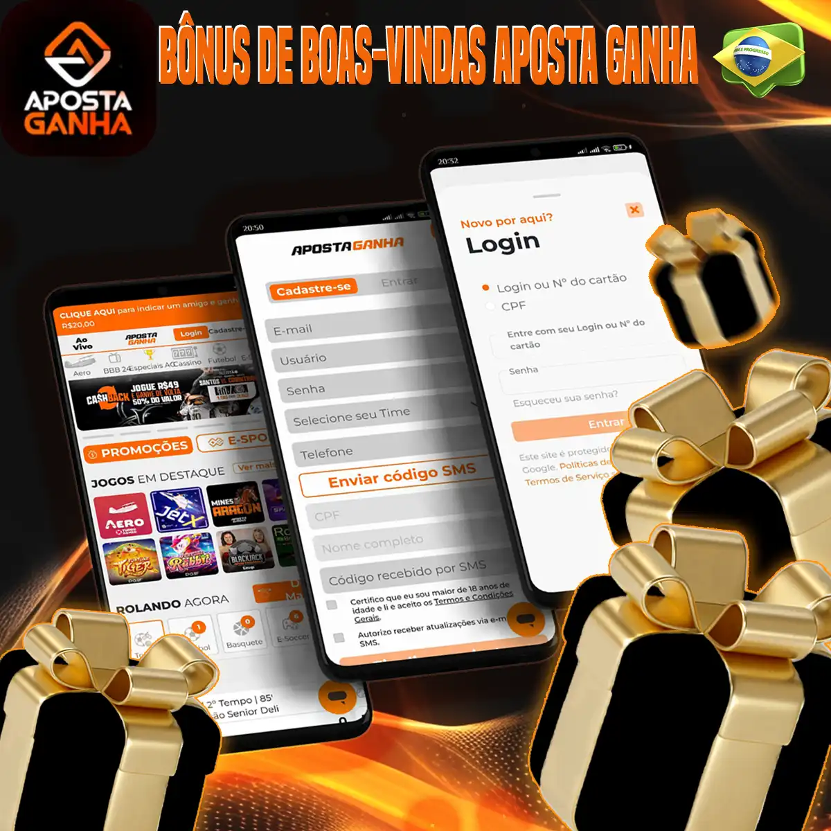 Bônus esportivo de boas-vindas da casa de apostas Aposta Ganha no Brasil
