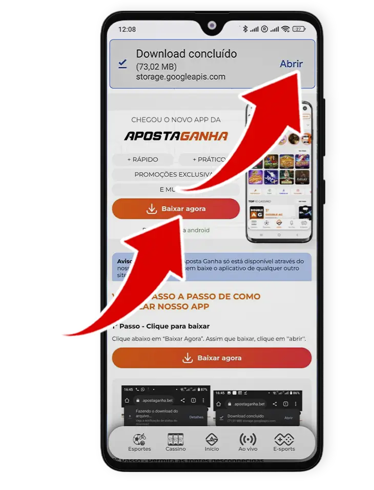 Passo 1 Baixar app para Android